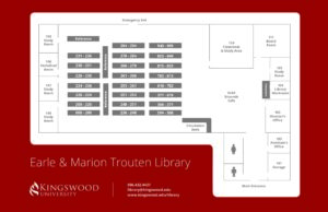 Map of library showing call numbers