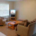 Townhouse Apartment living room with satellite television